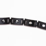 Stainless Steel Carbon Fiber Blue Link Bracelet