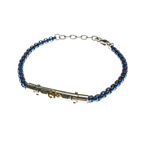 Stainless Steel Anchor Blue Bracelet
