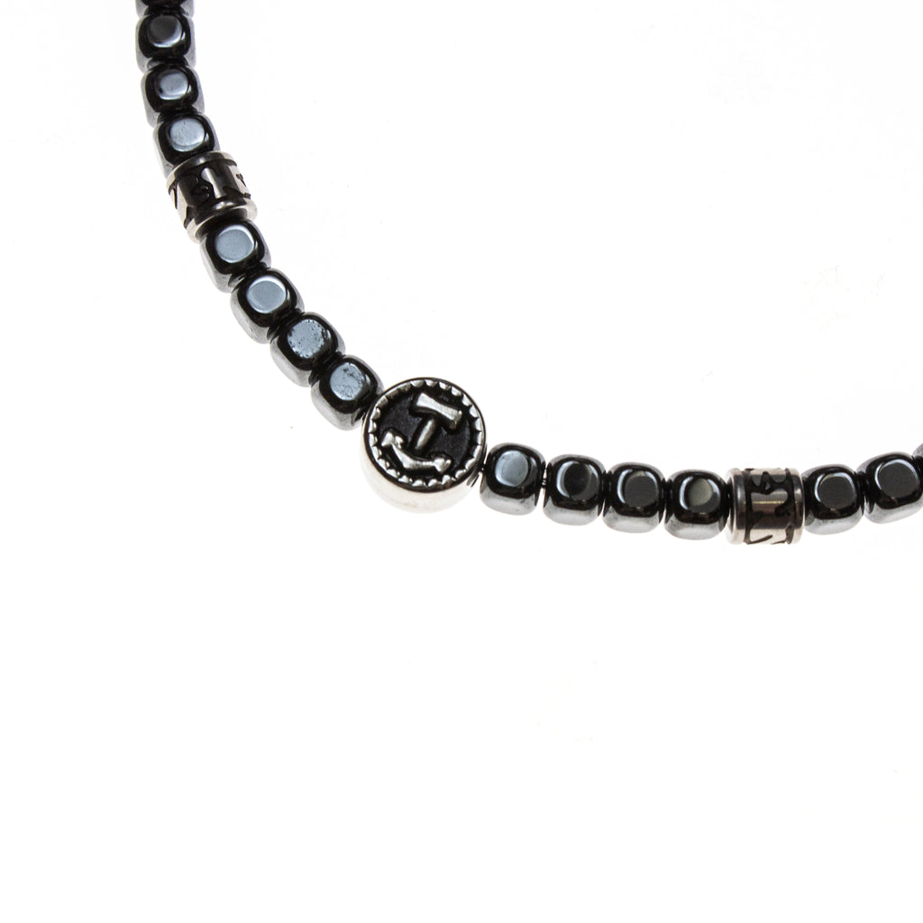 Stainless Steel Hematite Nautical Bracelet
