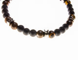 Matte Tigers Eye and Onyx Beaded Bracelet