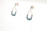 14KW London Blue Topaz and Diamond Pear Earrings