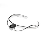 Sterling Silver Black Pearl Cuff Bracelet