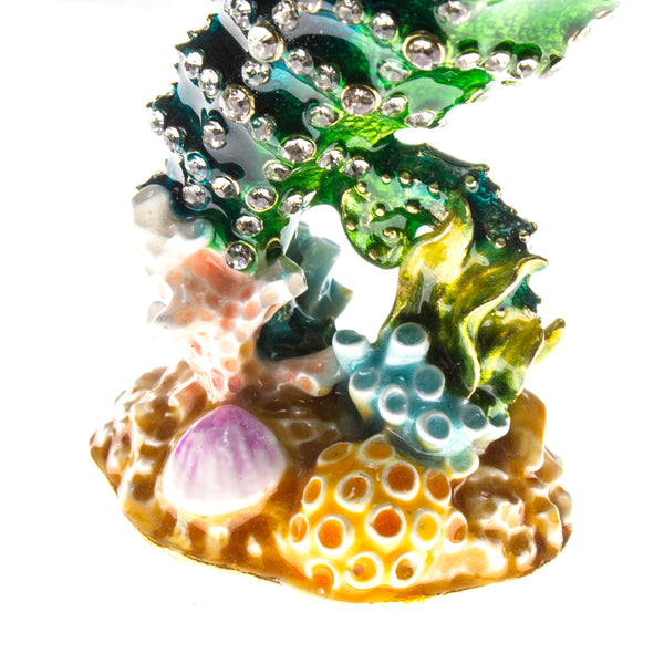 Blue Green Seahorse Cloisonné Box