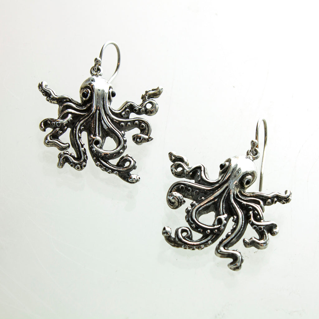 SS Large Octopus Dangle Earrings