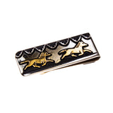 Nickel Gold Plated Running Horses Money Clip