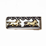 Nickel Gold Plated Running Horses Money Clip