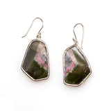 SS Watermelon Tourmaline Slice Earrings