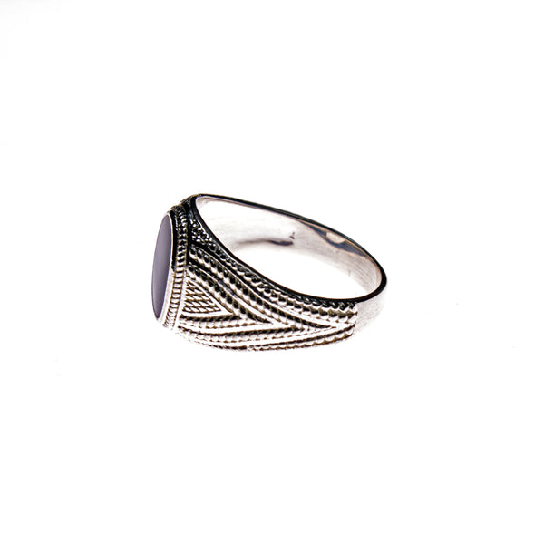 Sterling Silver Black Resin Ring