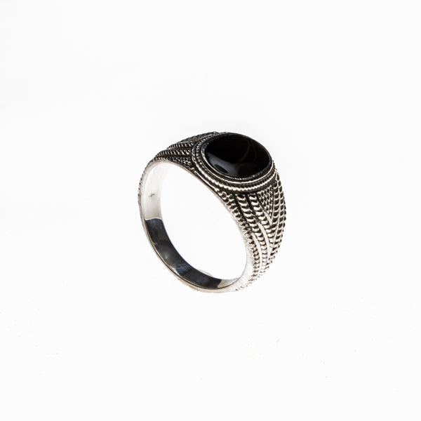Sterling Silver Black Resin Ring