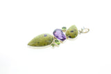 SS Stichtite Amythest and Peridot Pendant