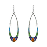 Sterling Silver Inlay Oval Earrings