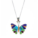 Sterling Silver Inlay Butterfly Necklace