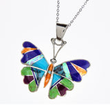 Sterling Silver Inlay Butterfly Necklace