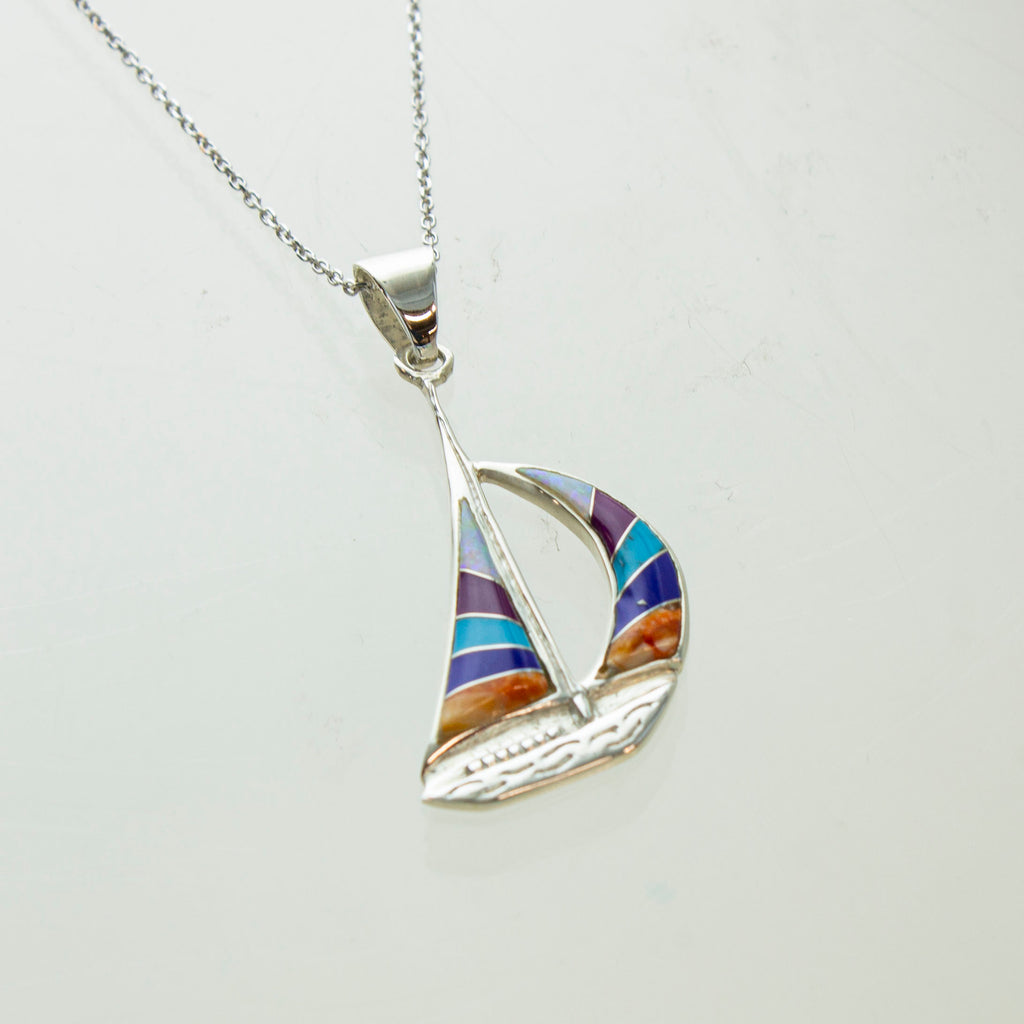 SS Inlay Yacht Necklace