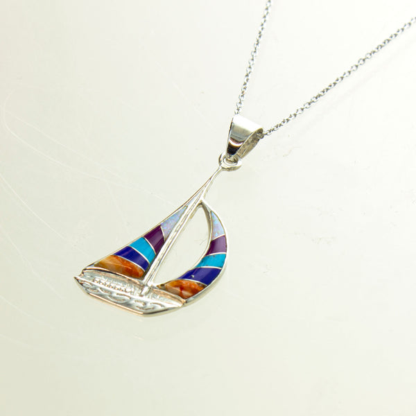 SS Inlay Yacht Necklace