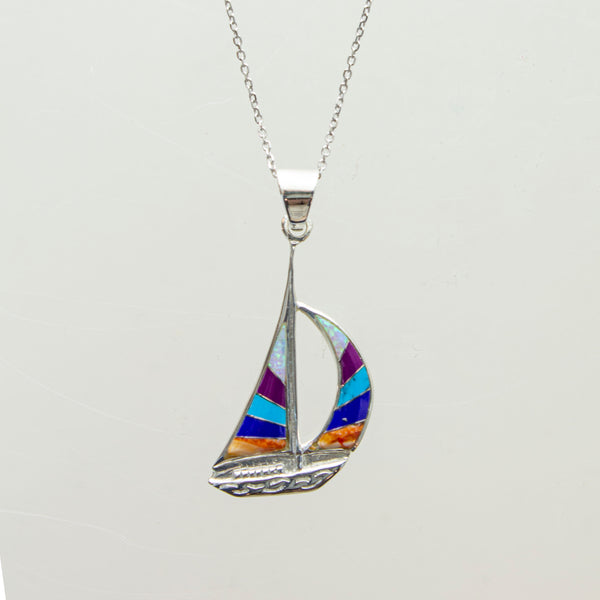SS Inlay Yacht Necklace