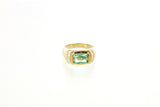 14K Green Tourmaline and Diamond Ring