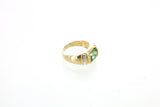 14K Green Tourmaline and Diamond Ring