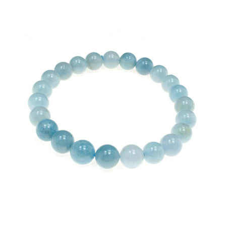 SS Aquamarine Faceted Bead Necklace