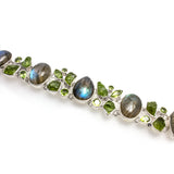 Sterling Silver Labradorite & Peridot Bracelet