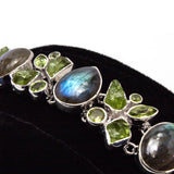 Sterling Silver Labradorite & Peridot Bracelet