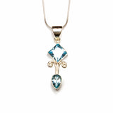 SS Diamond/Pear Citrine/Amethyst/Blue Topaz Necklace