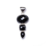 SS 3 Faceted Onyx Pendant