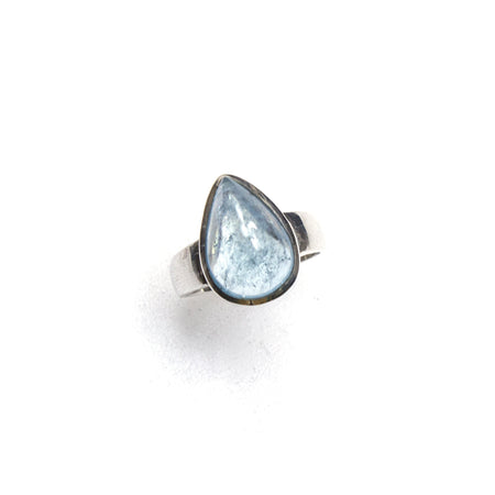 14KW Aquamarine Ovals Ring - Size 7