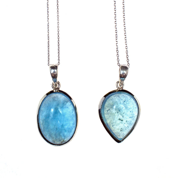 teardrop Sterling Silver Aquamarine Assorted Necklace