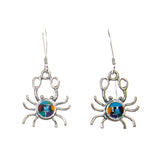 Sterling Silver Dainty Crab Inlay Earrings