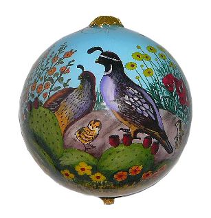 Hand-painted Desert Quail Ornament