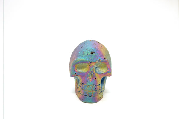 Titanium Druzy Skull Carving
