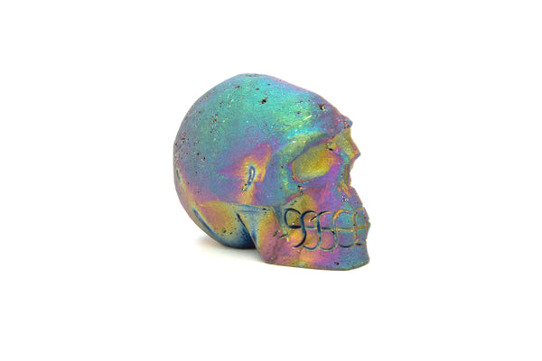 Titanium Druzy Skull Carving