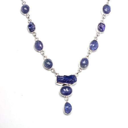 SS Created Tanzanite Lariat Necklace