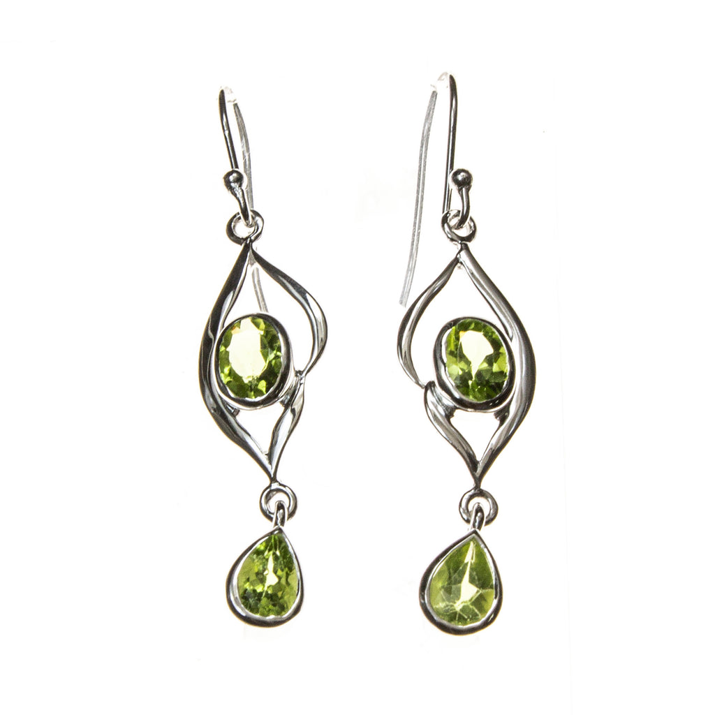 SS Peridot Dangle Earrings