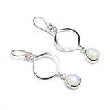 SS Labradorite/Rainbow Moonstone Marquis Cutout Dangle Earrings