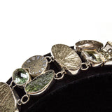 Sterling Silver Pyrite Ammonite and Green Amethyst Toggle Bracelet