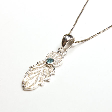 SS Small Pear Indian Rainbow Moonstone Pendants