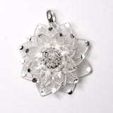 SS Dainty Dalia Filigree Flower Pendant