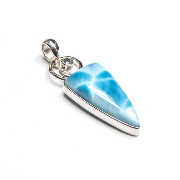 SS Spiral Larimar Wedge Pendant