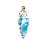 SS Spiral Larimar Wedge Pendant