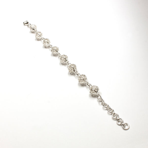 SS Filigree Spheres Link Bracelet