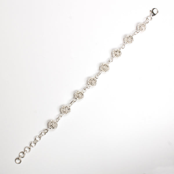 SS Filigree Spheres Link Bracelet