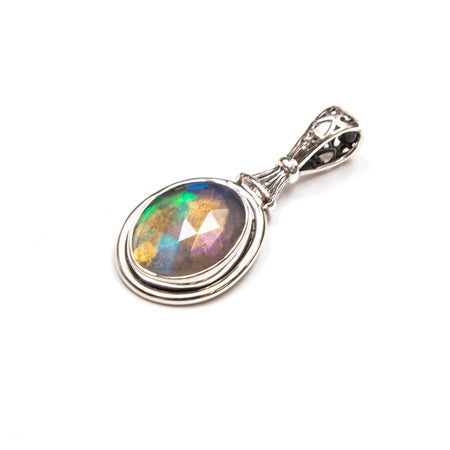 SS Created Opal Pear Crossover Cuff Bracelet