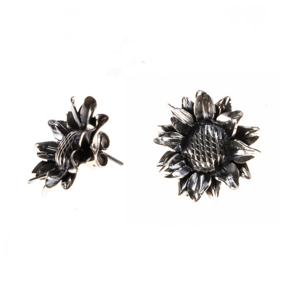 Sterling Silver Sunflower Post Earrings
