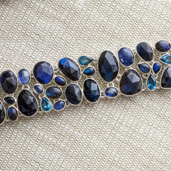 SS Labradorite Multi-stone Toggle Bracelet