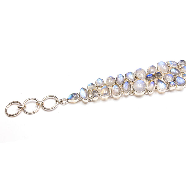SS Rainbow Moonstone Array Toggle Bracelet