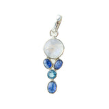 SS Peridot/Moonstone/Blue Topaz & Kyanite Multi-stone Pendants