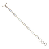 SS Rainbow Moonstone Oval, Pear & Marquis Toggle Bracelet