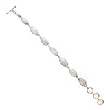 SS Rainbow Moonstone Marquis Variety Bracelet